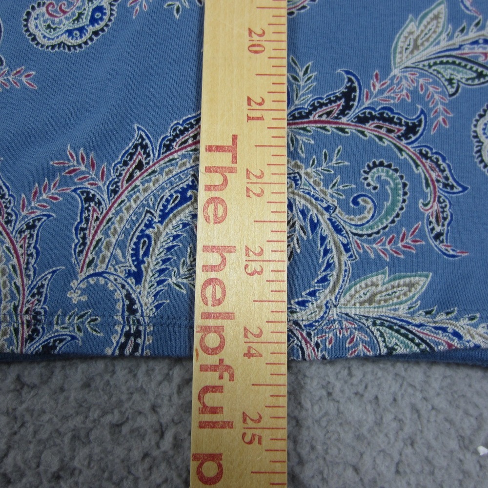 J. Jill Shirt Womens Large Blue Paisley Pima Cotton 3/4 Sleeve comfy casual - Picture 5 of 9